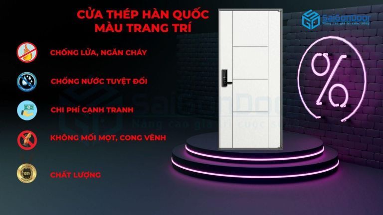 CỬA THÉP HÀN QUỐC - AN TOÀN MANG TRONG MÌNH VẺ HIỆN ĐẠI 14 Mẫu cửa thép Hàn Quốc màu trang trí