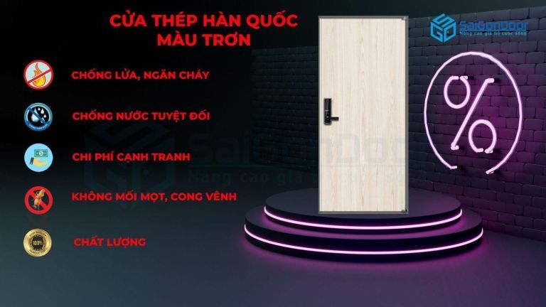 CỬA THÉP HÀN QUỐC - AN TOÀN MANG TRONG MÌNH VẺ HIỆN ĐẠI 16 Mẫu cửa thép Hàn Quốc màu trơn