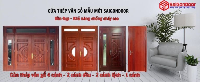 Cửa thép vân gỗ bền đẹp - Khả năng chống cháy cao Cửa thép vân gỗ bền đẹp - Khả năng chống cháy cao