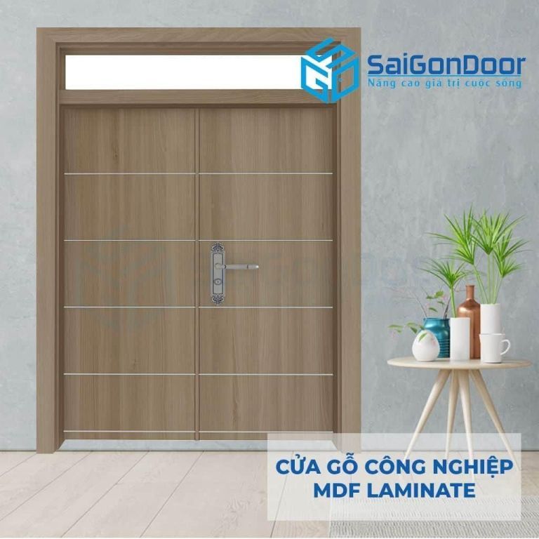 CỬA GỖ CÔNG NGHIỆP MDF LAMINATE 2P1R10s FIX 6 Cửa gỗ công nghiệp MDF Laminate 2P1R10s FIX