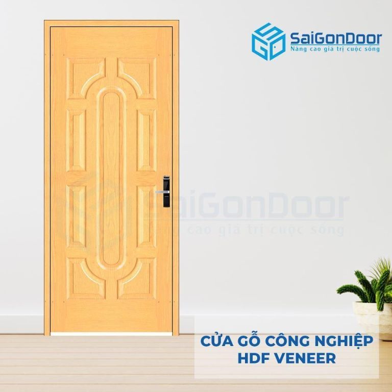 Cửa Gỗ Công Nghiệp HDF Veneer 019 soi 5 Cửa gỗ công nghiệp HDF Veneer 019 soi