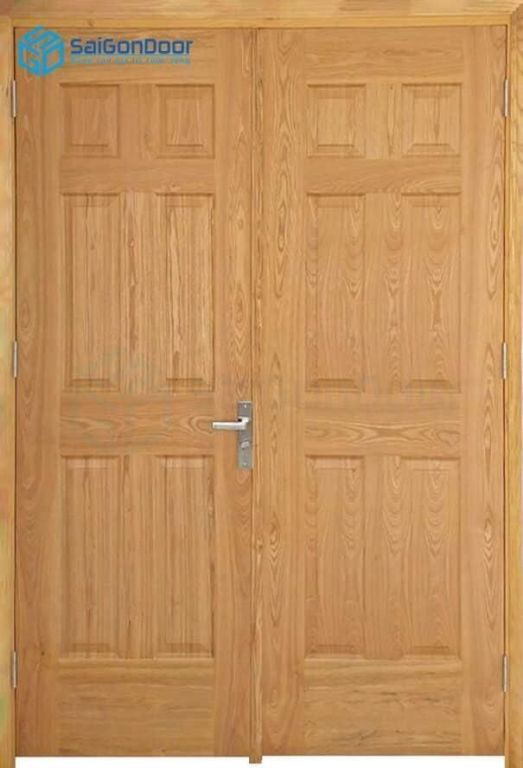 Cửa Gỗ Công Nghiệp HDF Veneer 12A soi 2 canh 16 Cửa gỗ công nghiệp HDF Veneer 12A soi 2 canh