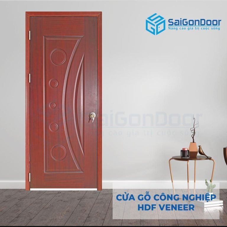 Cửa Gỗ Công Nghiệp HDF Veneer 1K-xoan dao 5 Cửa gỗ công nghiệp HDF Veneer 1K-xoan dao
