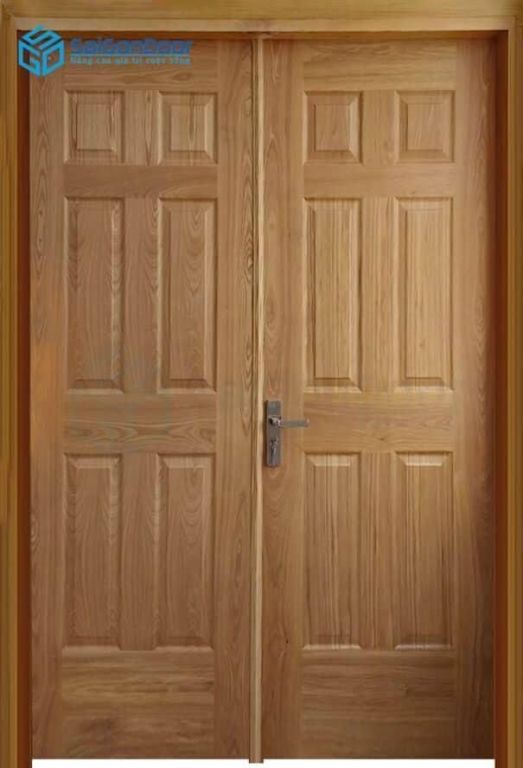 Cửa gỗ công nghiệp HDF Veneer 2 canh 12A-ash