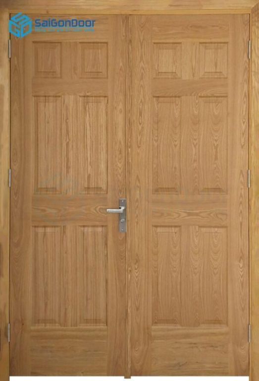 Cửa Gỗ Công Nghiệp HDF Veneer 2 canh 12A-soi 12 Cửa gỗ công nghiệp HDF Veneer 2 canh 12A-soi