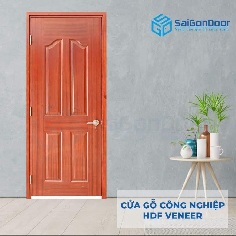 Cửa Gỗ Công Nghiệp HDF Veneer 4A-xoan dao 5 Cửa gỗ công nghiệp HDF Veneer 4A-xoan dao