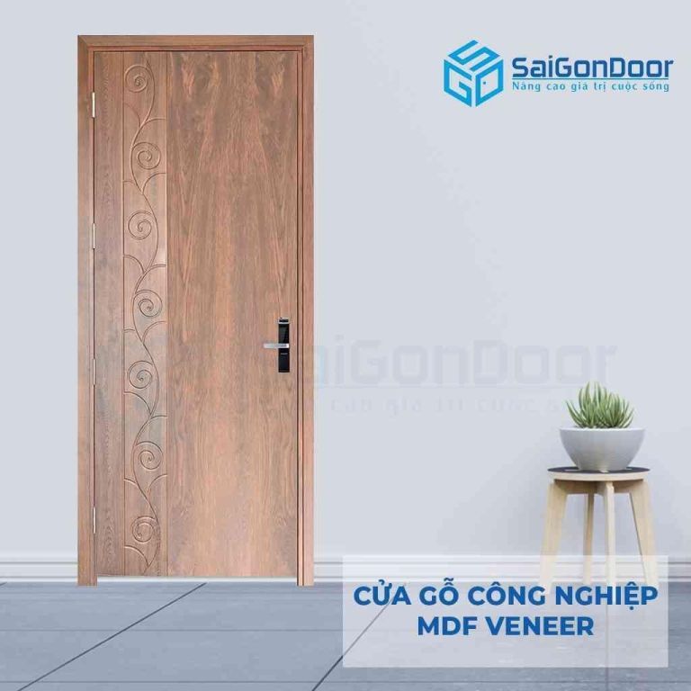 CỬA GỖ CÔNG NGHIỆP MDF VENEER phu pvc 5 Cửa gỗ công nghiệp MDF Veneer phu pvc