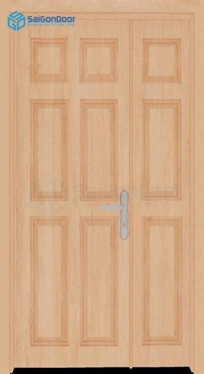 Cửa gỗ công nghiệp HDF Veneer 2 canh 9A Oak (1)