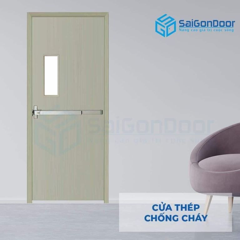 Cửa Thép Chống Cháy TCC P1G1 xam thanh thoat hiem 6 Cửa thép chống cháy TCC P1G1 xam thanh thoat hiem