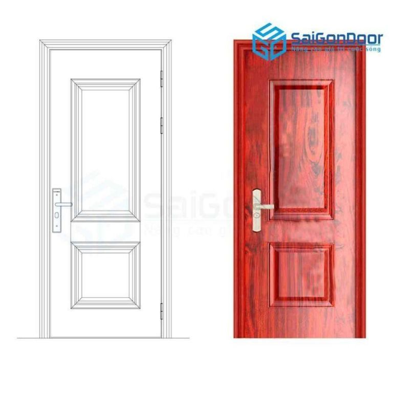 Cửa thép vân gỗ SGD GS1H12 14 Cửa thép vân gỗ SGD GS1H12