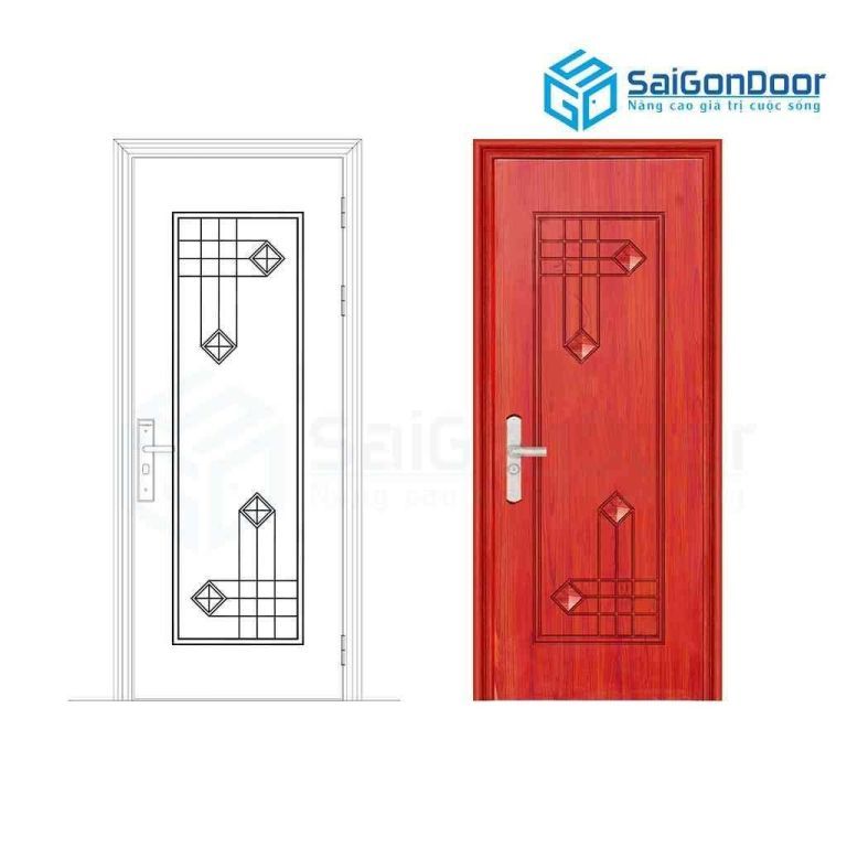 Cửa thép vân gỗ SGD GS1H16 5 Cửa thép vân gỗ SGD GS1H16