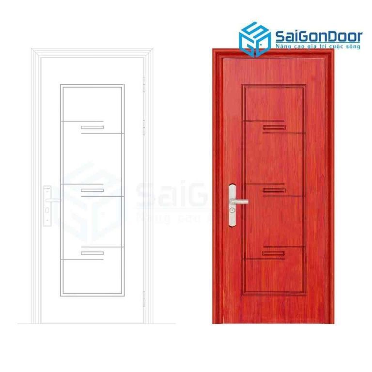 Cửa thép vân gỗ SGD GS1H17 5 Cửa thép vân gỗ SGD GS1H17