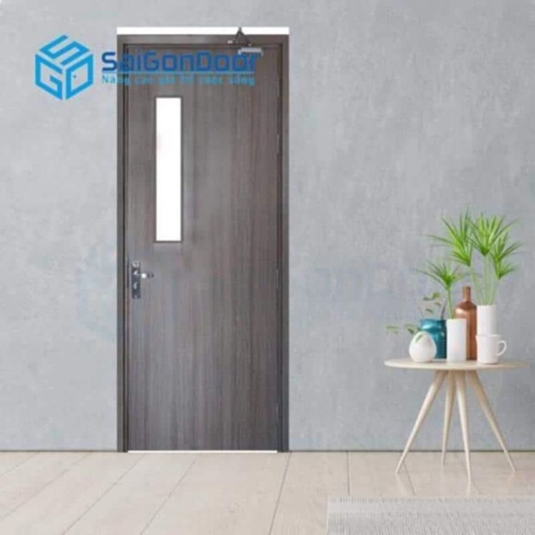 Cửa toilet thường sử dụng loại cửa 1 cánh với kích thước nhỏ hơn so với cửa phòng ngủ cua toilet 3
