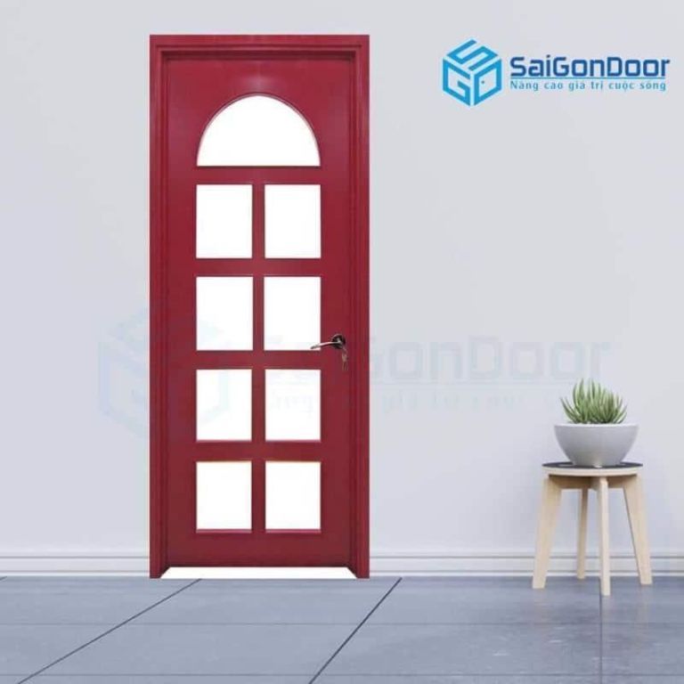 Cửa nhôm kính Cửa gỗ cao cấp SaiGonDoor MDF Veneer P1G9 mau do