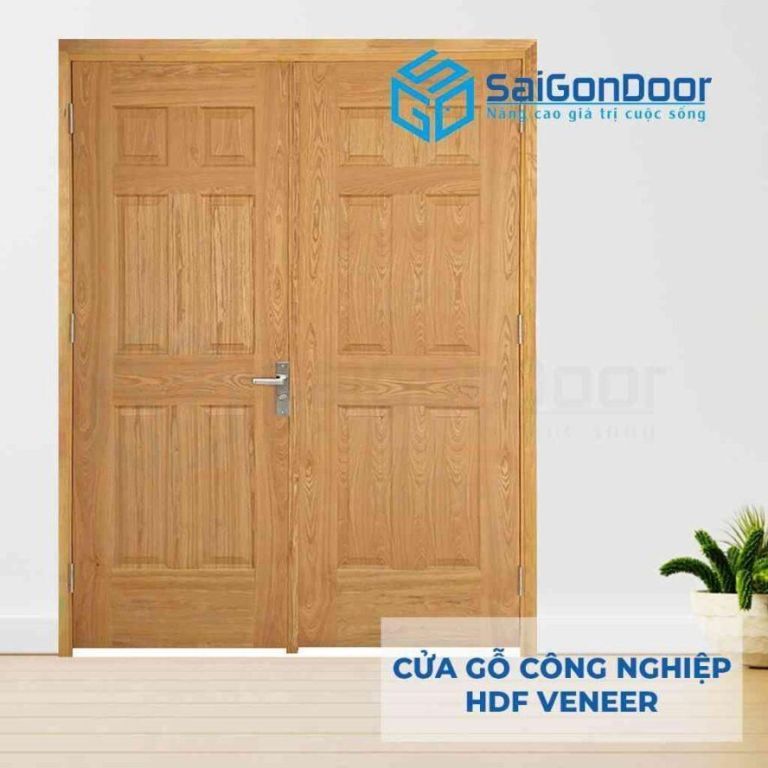 Cửa đôi 2 cánh cho căn phòng có kích thước cửa lớn vân gỗ Sồi