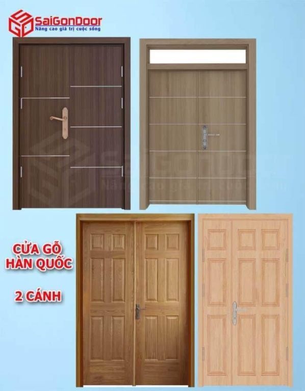 CỬA GỖ HÀN QUỐC - BÁO GIÁ CỬA GỖ HÀN QUỐC 2023 33 Kết cấu 2 cánh giúp cho không gian lớn phù hợp