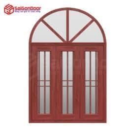 Vaulted wood grain steel door TVGVom-SGD-2