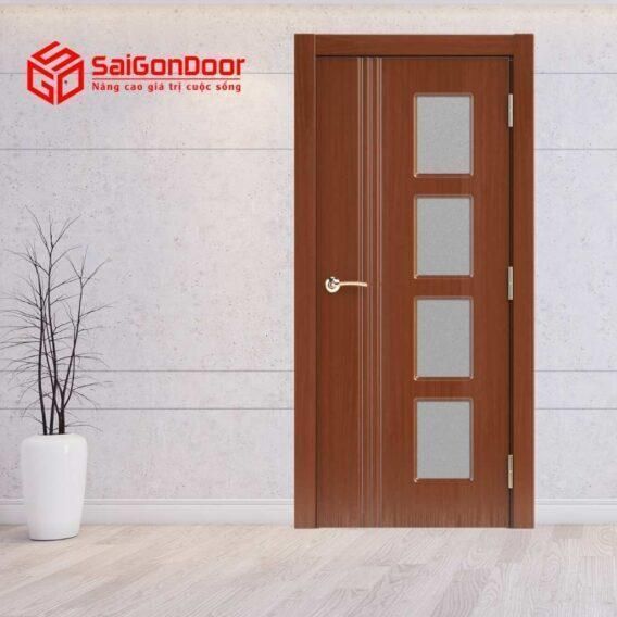 CÁC MẪU CỬA NHỰA HÀN QUỐC CAO CẤP, ĐA DẠNG MẪU MÃ 19 Mẫu cửa nhựa Hàn Quốc màu nâu sang trọng