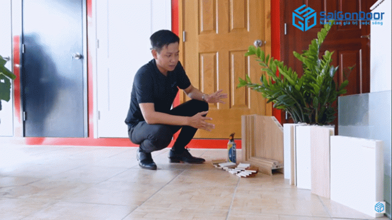 1 góc của mẫu cửa nhựa gỗ composite 1 góc của mẫu cửa nhựa gỗ composite