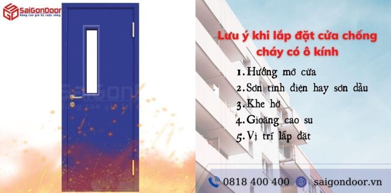 Cửa chống cháy có ô kính là gì? Những lưu ý khi lắp đặt cửa chống cháy có ô kính Cửa chống cháy có ô kính là gì? Những lưu ý khi lắp đặt cửa chống cháy có ô kính
