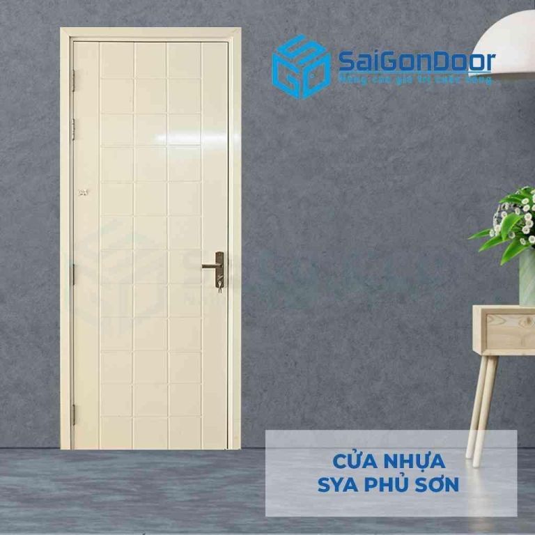 Mẫu 13: cửa nhựa Composite Sungyu SYA trắng be ô vuông Mẫu 13: cửa nhựa Composite Sungyu SYA trắng be ô vuông