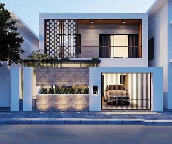 50+ mẫu thiết kế nhà 2 tầng đẹp cuốn hút nhất hiện nay 19 Mẫu thiết kế nhà vuông 2 tầng mái bằng sang trọng