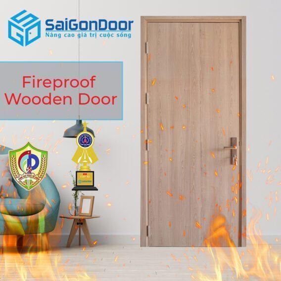 SAIGONDOOR - ទ្វារដែកត្រាប់តាមឈើ-ទ្វារឈើឧស្សាហកម្ម - ទ្វារឈើធ្វើពីប្លាស្ទិក - ទ្វារធន់នឹងភ្លើង 6 Cua go chong chay MDF laminate P1 1
