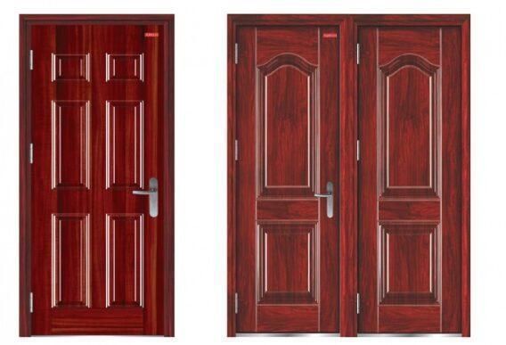 So sánh cửa thép vân gỗ và cửa nhôm kính nên mua loại nào? 5 Cửa thép vân gỗ có cấu tạo từ 2 lớp thép cao cấp