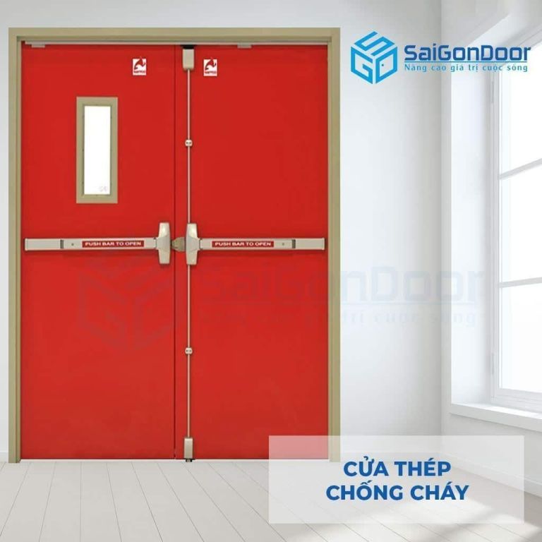 Cửa ngăn cháy thép 2P1G1 SGD Cửa ngăn cháy thép 2P1G1 SGD