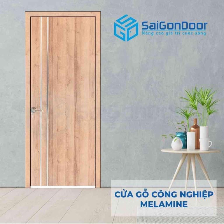 Cửa gỗ MDF Melamine P1R2 inox SGD Cửa gỗ MDF Melamine P1R2 inox SGD