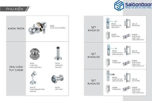 Phụ kiện đi kèm Catalogue cua go composite tai SaigonDoor phien ban moi20
