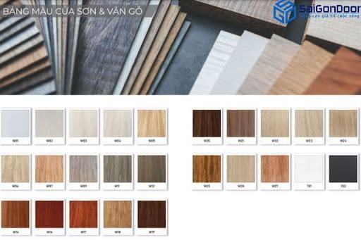 Bảng màu cửa gỗ composite phiên bản mới SaigonDoor Bảng màu cửa gỗ composite phiên bản mới SaigonDoor