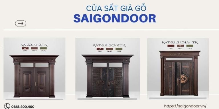 20+ Mẫu Cửa Sắt Giả Gỗ Đẹp Chất Lượng - Giá Xưởng Mới Nhất 16 Báo giá mẫu cửa sắt giả gỗ chất lượng