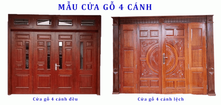 Kích thước cửa chính 4 cánh "Chuẩn - Cân Đối" nhất hiện nay 5 Kích thước cửa chính 4 cánh