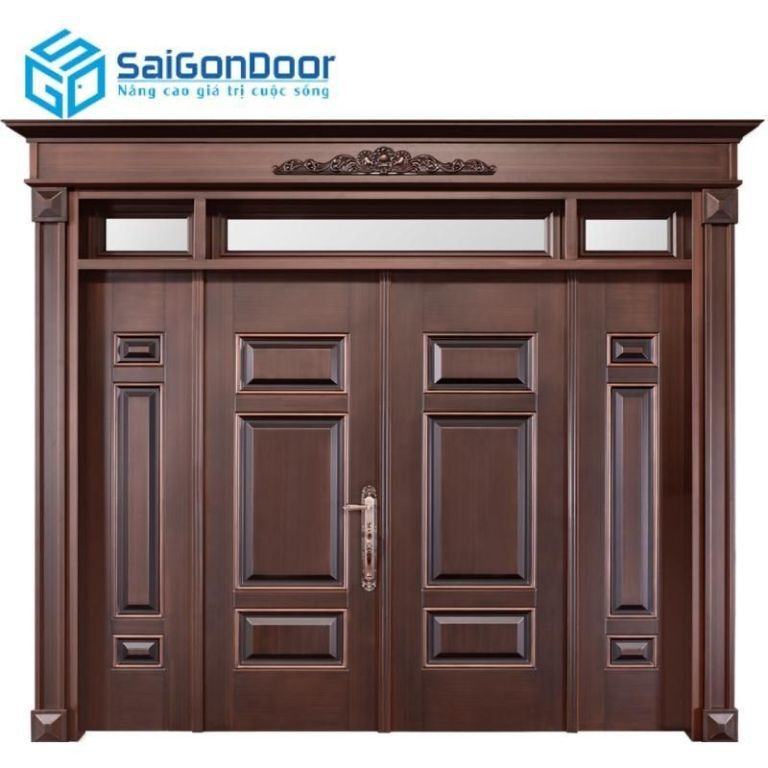 20+ Mẫu Cửa Sắt Giả Gỗ Đẹp Chất Lượng - Giá Xưởng Mới Nhất 29 Mẫu cửa sắt giả gỗ 4 cánh