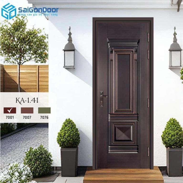 20+ Mẫu Cửa Sắt Giả Gỗ Đẹp Chất Lượng - Giá Xưởng Mới Nhất 30 Mẫu cửa sắt giả gỗ có 1 cánh