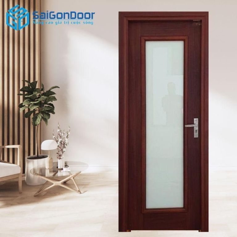 Top 20+ Cửa Nhôm Giả Gỗ Phòng Ngủ Xu Hướng 2025 Mới Nhất 29 Cửa có phần kính đục đảm bảo riêng tư