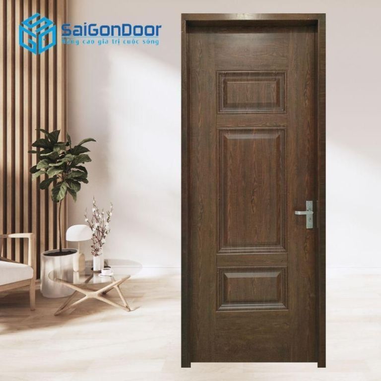 Top 20+ Cửa Nhôm Giả Gỗ Phòng Ngủ Xu Hướng 2025 Mới Nhất 22 Cửa nhôm giả gỗ 1 cánh Pano