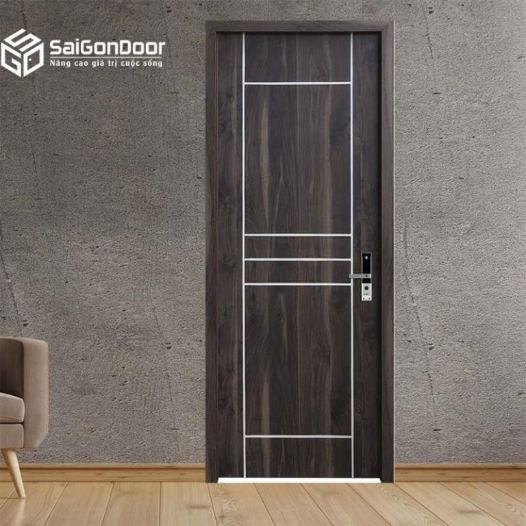 Cửa Composite Chỉ Nhôm - Ưu Điểm Và Những Sản Phẩm Tốt Nhất 16 Đường chỉ kẻ kết hợp ngang và dọc của cửa composite