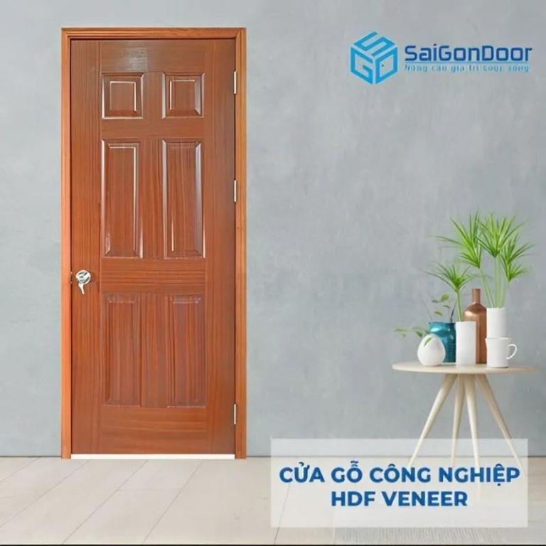 Mẫu cửa gỗ ép HDF bắt mắt