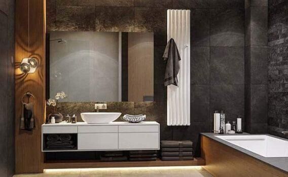 99+ Mẫu thiết kế nhà vệ sinh hiện đại tiện ích nhất hiện nay 19 Lựa chọn tone màu trầm toát lên vẻ đẹp sang trọng