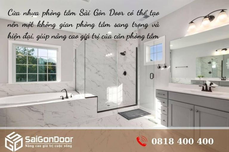 Cửa nhựa phòng tắm Sài Gòn Door có thể tạo nên một không gian phòng tắm sang trọng và hiện đại, giúp nâng cao giá trị của căn phòng tắm Cửa nhựa phòng tắm Sài Gòn Door có thể tạo nên một không gian phòng tắm sang trọng và hiện đại, giúp nâng cao giá trị của căn phòng tắm