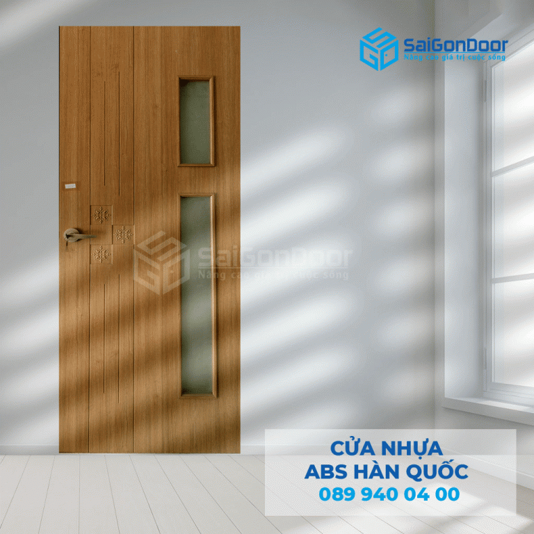 Mẫu cửa ABS Hàn Quốc sang trọng, có ô kính Khám phá ưu điểm của cửa ABS Hàn Quốc so với các loại cửa khác