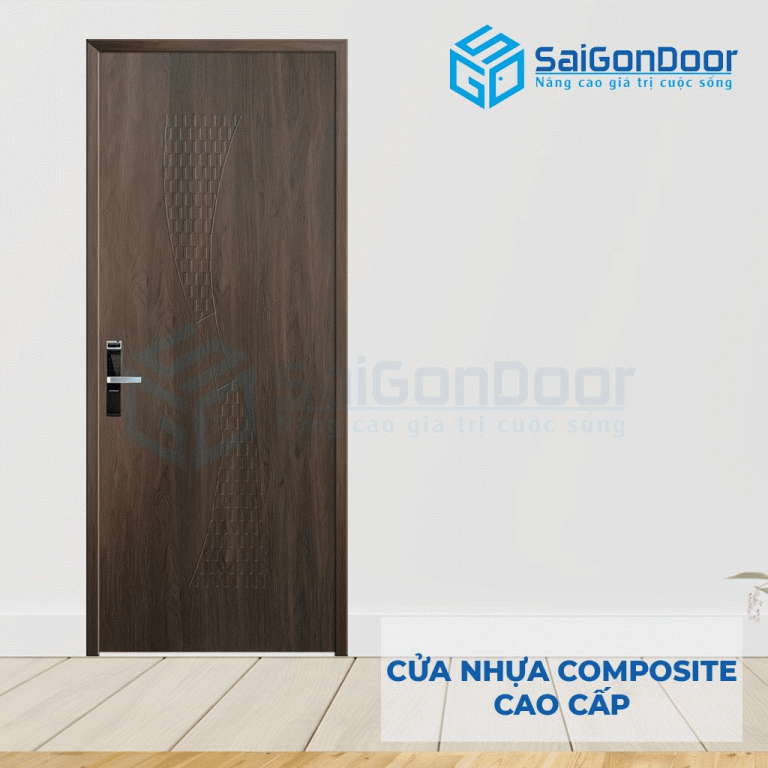 Mẫu cửa nhựa composite có thiết kế hiện đại Ưu điểm của cửa nhựa composite so với cửa gỗ tự nhiên
