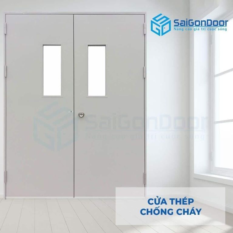Cửa thoát hiểm được thiết kế với kích thước lớn đặt ở vị trí dễ tiếp cận Cửa Thoát Hiểm Nhà Xưởng