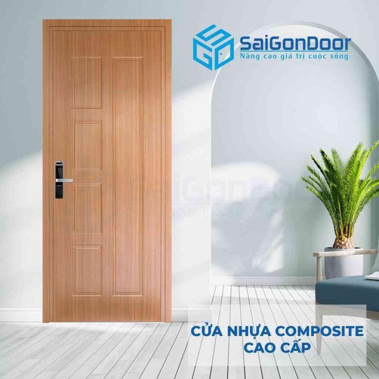 Cửa nhựa composite màu gỗ cam hiện đại Cửa nhựa composite màu gỗ cam hiện đại