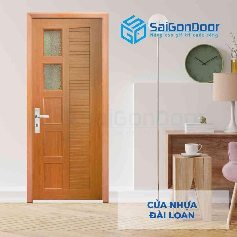 Cửa nhựa Đài Loan màu nâu cam cho nhà tắm Cửa nhựa Đài Loan màu nâu cam cho nhà tắm