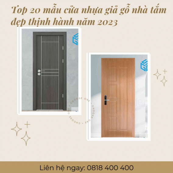 Top 20 mẫu cửa nhựa giả gỗ nhà tắm đẹp thịnh hành năm 2023