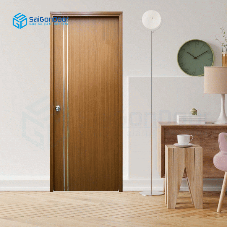 Cửa nhựa vân gỗ cánh phẳng bề mặt trơn cửa nhựa cao cấp thông phòng