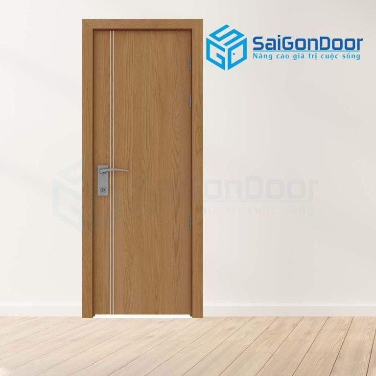 Mẫu cửa phòng ngủ cánh phẳng Cửa nhựa vân gỗ phòng ngủ